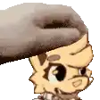 a close up of a cartoon character with a hat on .