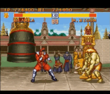 a video game shows a battle between blanka and m bison
