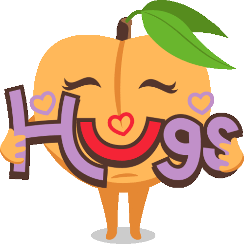 Hugs Peach Life Sticker