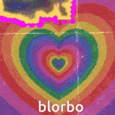 a blurred image of a rainbow with the word blrbo on the bottom