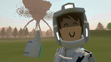 a cartoon character wearing a helmet with the number 87 on it