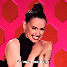 Daisy Ridley Excited Clapping GIF - Daisy Ridley Excited Excited Clapping GIFs