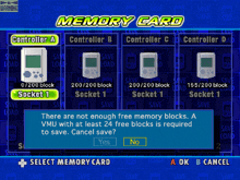 a screenshot of a video game that says memory card