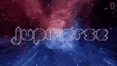 the word jupiter is displayed on a blue background