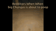 redditors when big chungus is about to poop run