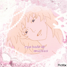 a drawing of a girl with the words ryo solo de matias on the bottom