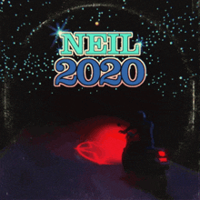 a poster for neil 2020 shows a man riding a motorcycle in a tunnel