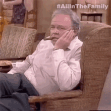 Thinking Archie Bunker GIF - Thinking Archie Bunker All In The Family GIFs