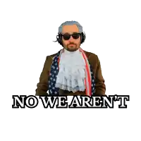 a man in an american flag costume says no we are n't