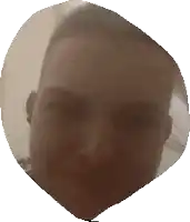 a close up of a man 's face with a circle around it
