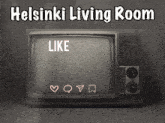 a poster for helsinki living room shows a tv