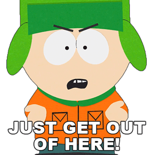 Just Get Out Of Here Kyle Broflovski Sticker - Just Get Out Of Here Kyle Broflovski South Park Stickers