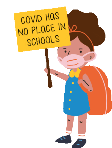 Covid Has No Place In Schools Education Sticker - Covid Has No Place In Schools Education Teacher Stickers
