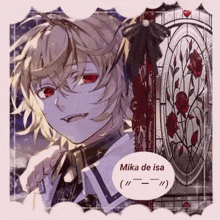 a picture of a vampire with red eyes and the name mika de isa