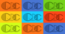 a colorful background with the letters ccd