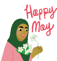Happy May Flower Sticker - Happy May Flower May Flowers Stickers