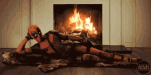 Deadpool Chimichanga GIF - Deadpool Chimichanga Fireplace GIFs