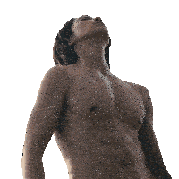 a shirtless man with the words maybe i 'll go for a walk