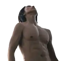 a shirtless man with the words maybe i 'll go for a walk