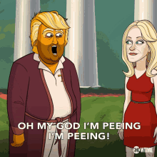 Oh My God Im Peeing Im Peeing Jeff Bergman GIF - Oh My God Im Peeing Im Peeing Jeff Bergman Donald Trump GIFs