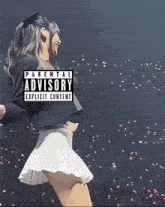 a picture of a girl with a parental advisory explicit content
