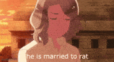 a cartoon of a man with the words he is married to rat