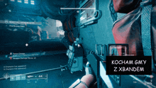 a screenshot of a video game with the text kocham gmy z xbandem