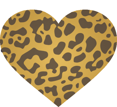 Leopard Print Heart Heart Sticker - Leopard Print Heart Heart
