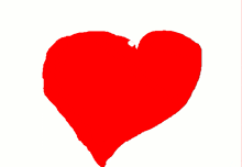 a red broken heart with a white stripe on the bottom