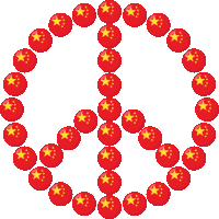 China Flag Peace Sign Joypixels Sticker - China Flag Peace Sign Peace Sign Joypixels Stickers