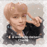 a picture of a young man with the words " si eres solo de beri " written below him
