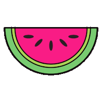 a cartoon illustration of a slice of watermelon on a white background