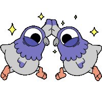 Two Pigeons High-fiving Sticker - Bro Pigeon High Five Friends Stickers
