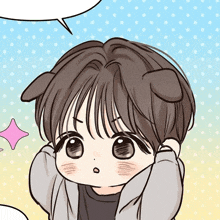 a cartoon drawing of a girl with dog ears
