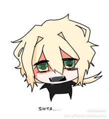 a drawing of a person with the word shta on the bottom right