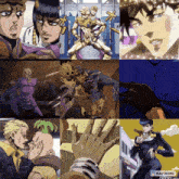 a collage of images from jojo 's bizarre adventure with a caption that says kapwing