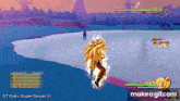 a screenshot of a video game called gt goku ( super saiyan 3 )