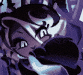 a close up of a pixel art drawing of a person 's face