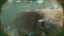 a screenshot of a video game shows a person aiming a gun at something