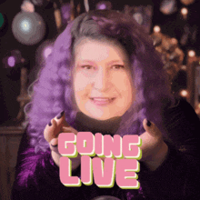 Purple Glitter Going Live GIF - Purple Glitter Going Live Stream GIFs