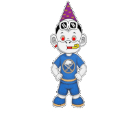 a cartoon of a monkey wearing a party hat
