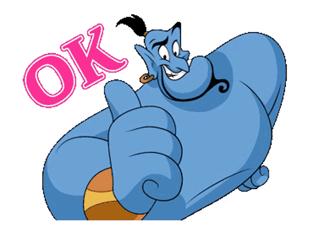 Genie Aladdin Sticker - Genie Aladdin Ok - Discover & Share GIFs