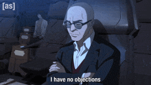 a man in a suit says i have no objections in a cartoon