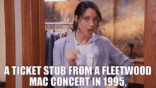 Parks And Rec April Ludgate GIF - Parks And Rec April Ludgate A Ticket Stub From A Fleetwood Mac Concert GIFs