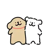 two teddy bears are hugging each other and a heart is flying in the air between them .