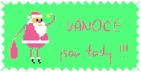 a pixel art drawing of santa claus with the words vanoce jsou tady
