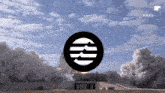 a nasa logo is displayed in front of a blue sky