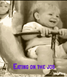 eating eat work job eating on the job