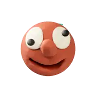 a cartoon character with big eyes and a smile on its face