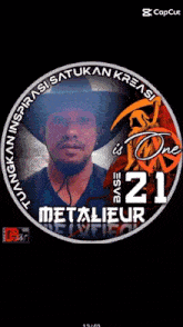a circle with the number 21 in the center